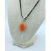 Faceted Peach Agate oval cord pendant