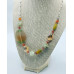 Rainbow Agate, Prehnite, Czech Glass silver tone Stainless steel chain necklace