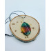 Green/ Orange Agate oval cord pendant