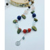 Mixed Crystals, Yin-yang Stainless steel charm necklace