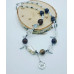 Black Agate, Baroque Pearl, Opalite, Clear Quartz Sun charm necklace