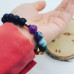 7 Chakra Crystals, Matte Black Agate, Lotus Charm bracelet