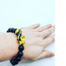 Black Obsidian Pixiu temperature color changing Unisex bracelet 10 mm.