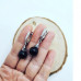 Black Obsidian Zirconia 925 silver earrings