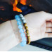 Aquamarine Quartz, Picture Jasper Stack of 2 bracelets