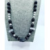 Black Obsidian, Picture Jasper, Raw Black Tourmaline and Pyrite necklace