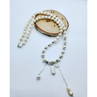 Freshwater round Pearls, Baroque Pearl charms necklace