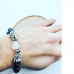 Hematite, Dragons, Murano style glass Unisex bracelet 8 mm