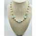 Freshwater Pearls, Raw Aquamarine Quartz gold plated necklace