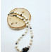 Freshwater Pearl round, Raw Black Tourmaline choker necklace