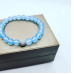 Aquamarine Quartz Zirconia charm bracelet 8 mm
