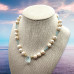 Freshwater Pearl, Raw Aquamarine Quartz, Czech glass, Zirconia charms choker necklace