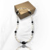 Freshwater Pearl, Black Lace and Black Obsidian, Hematite necklace