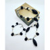 Black agate and freshwater pearls set, necklace and bracelet