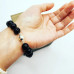 Black Lace Agate, Baroque Pearl magnetic clasp bracelet