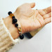 Lava Stone, Black Agate, Yellow Quartz, Picture Jasper clasp bracelet