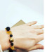 Lava Stone, Black Agate, Yellow Quartz, Picture Jasper clasp bracelet
