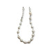 Freshwater Pearl silver tone stainless steel chain necklace