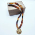 Brown Lace Agate tube shape Happiness Amulet