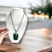 Green Agate rectangular shape with Harmony Jewellery charm